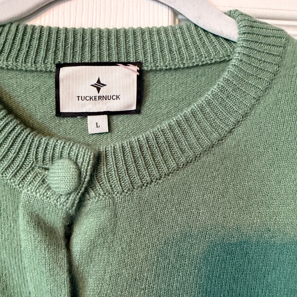 Tuckernuck Green Button-Front Cashmere Cardigan - Picture 5 of 7
